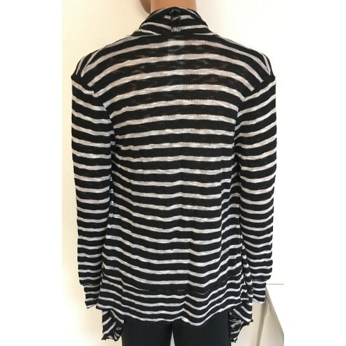 Monochrome Stripped Waterfall Cardigan