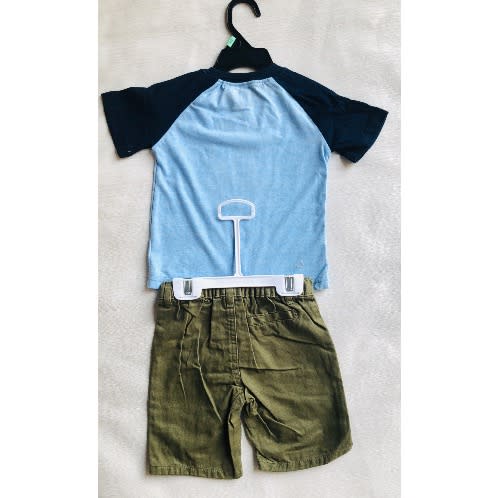 Boys Tshirt And Short Set- Green And Blue