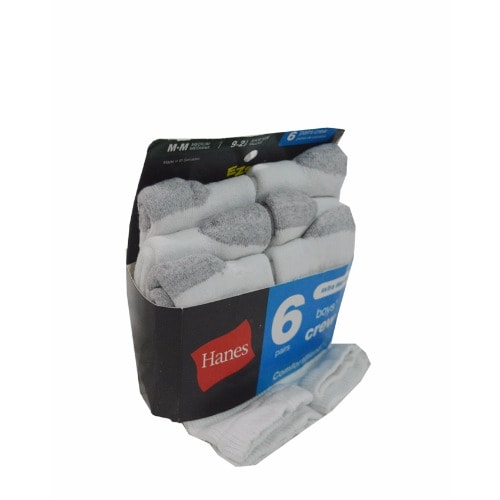 Boys White Crew Socks- 6 Pairs
