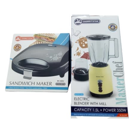 Electric Blender With Mill + 2 Slice Sandwich Maker