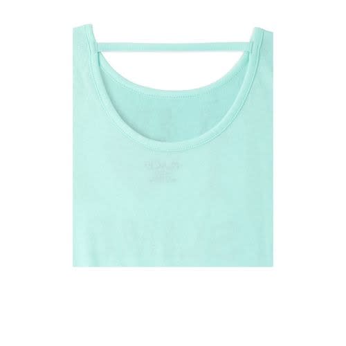 Girls I Love Slime Sequin Sparkles Cut Out Top - Aqua
