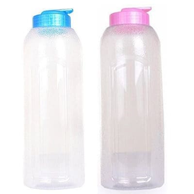 Transparent Water Bottle - Blue & Pink - Set Of 2