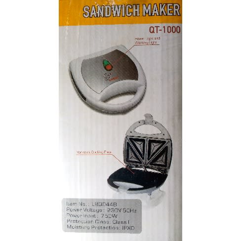 Qasa Qt-1000 2slice Sandwich Maker/ Toaster - 750w