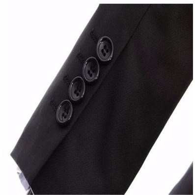 Men's Single Button Suit - Black