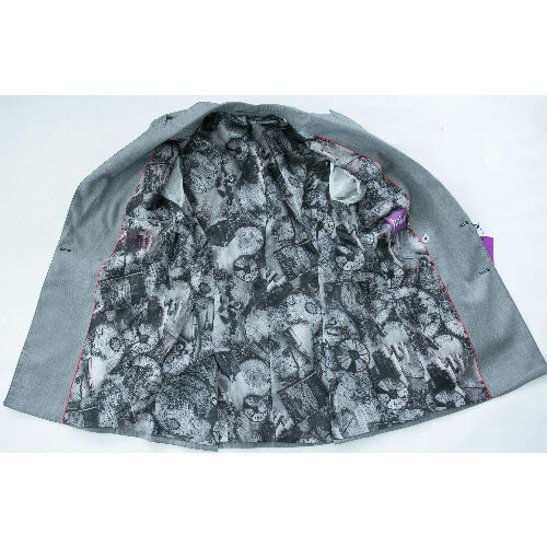 Men's Double Breasted Suit - Light Grey