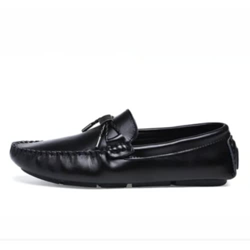 Men's Leather Loafers - Black