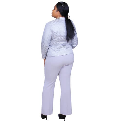 Ladies 3 Piece Pant Suit - Grey - LPS-4903