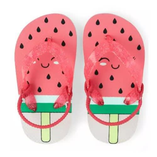 Girls Toddler Water Melon Glitters Flip Flops - Pink