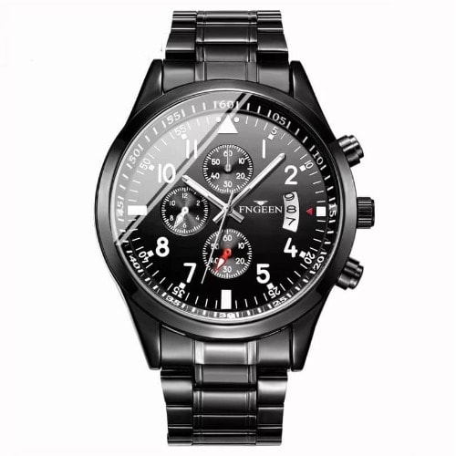 Exotic Studded Stainless Steel Wrist Watch With Bracelet