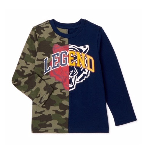 365 Kids Boys Legend Long Sleeve Split T-shirt Top