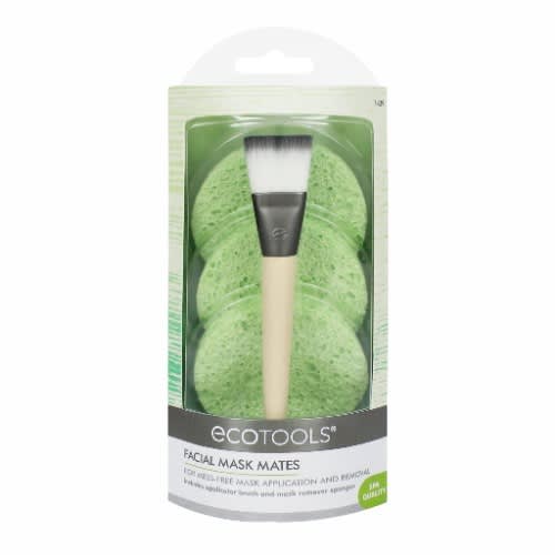 Ecotools - Face Mask Mates Set - Mask Applicator Brush + 3 Mask Remover Sponges