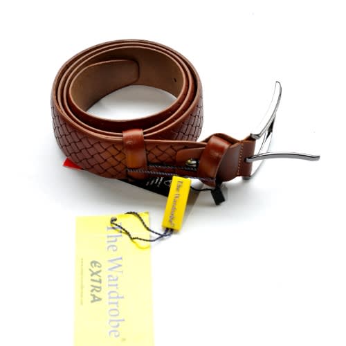 Men Leather Draft Belt- Deep Brown -Size-115/46 Cm