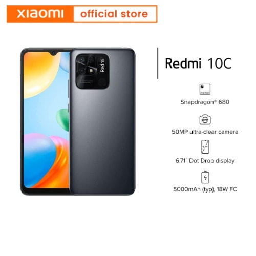 Redmi 10c - 6.71" -4GB RAM - 128GB ROM - Dual Sim Gray