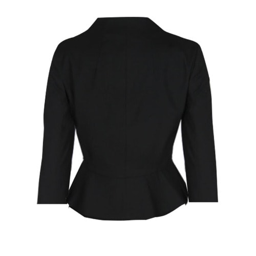 Unique Ladies 5 Button Jacket With A Flared Design - Black - Lj-4650