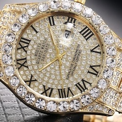 Rhinestone Stainless Steel Watch