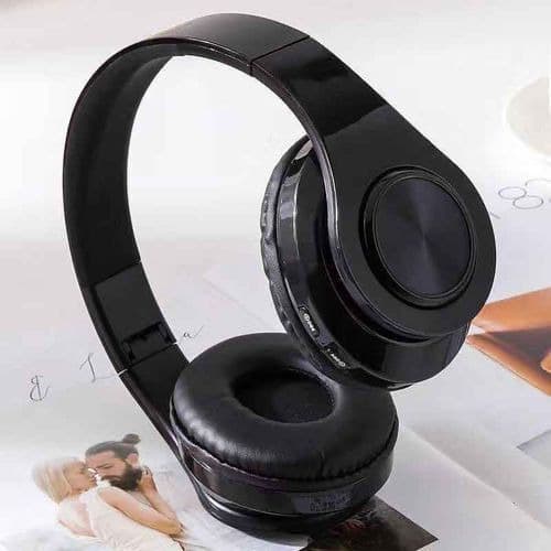 Wireless Bluetooth Foldable Headset- Black