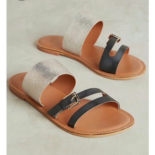 Female Classy Slippers -Silver & Black