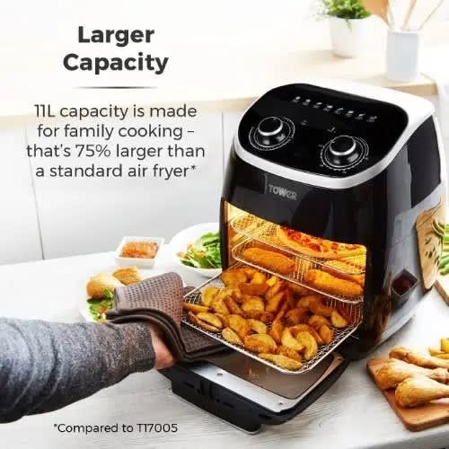 5 In 1 Air Fryer Oven With Rapid Air Circulation, Manual Control And Timer - 11l - 2000w - T17038