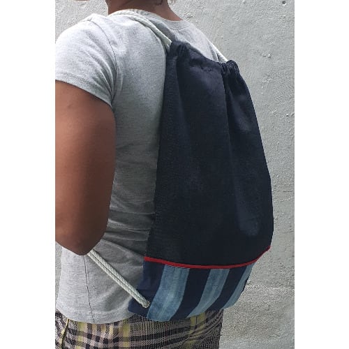 Blue Drawstring Backpack