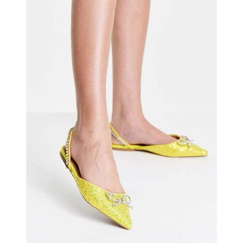 Slingback Bow Point Flats – Yellow