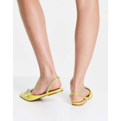 Slingback Bow Point Flats – Yellow