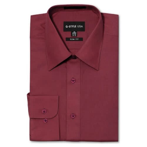 Men's Formal Dress Shirt  - Wine