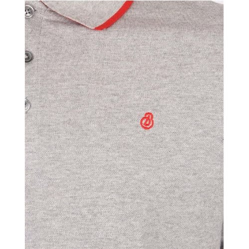 Men's Casual Logo-chest Polo Top - Grey