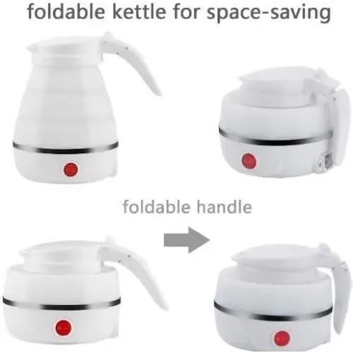 Collapsible Silicon Folding Electric Kettle - 0.6L - 220V - White