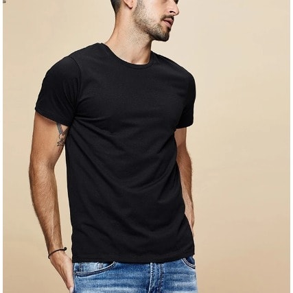 2pcs Plain T-shirts: Black & White
