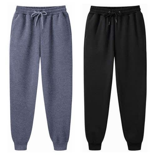 2-in-1 Thick Joggers Pant - dark Grey & Black