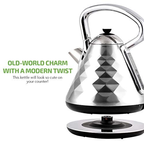 Ovente Rapid Boil Electric Kettle - brushed Stainless - 1.7litres - 1500w
