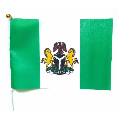 Nigeria Handheld Flag With Plastic Pole - 12 Pieces
