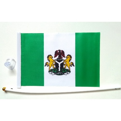 Nigeria Handheld Flag With Plastic Pole - 12 Pieces