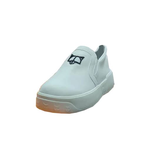 Slip On Plimsoll With Fat Sole - White