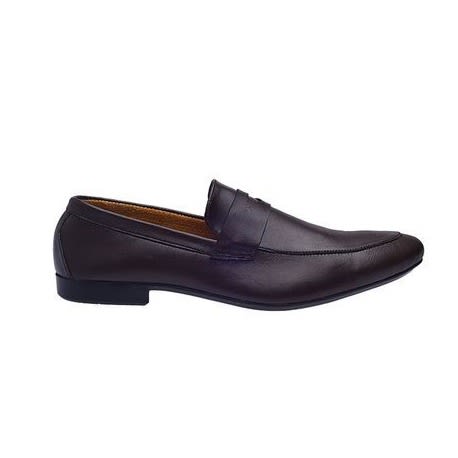 Formal Slip On Shoes With Belt Detail - Brown