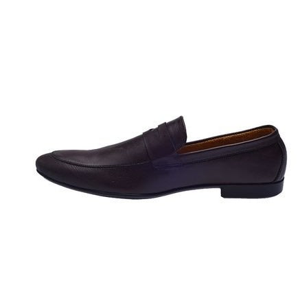 Formal Slip On Shoes With Belt Detail - Brown
