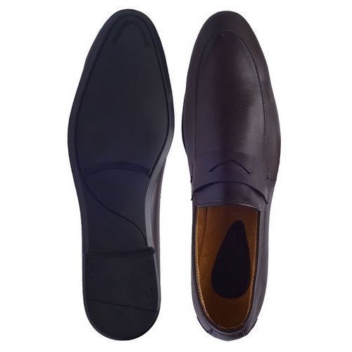 Formal Slip On Shoes With Belt Detail - Brown