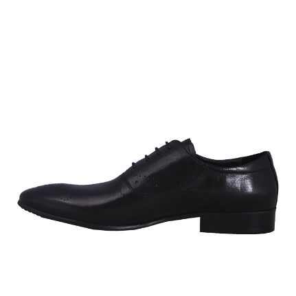 Posh Oxford Lace Up Leather Shoe - Black-msh-3786