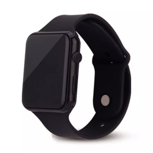 Square Faced Led Watch - Black