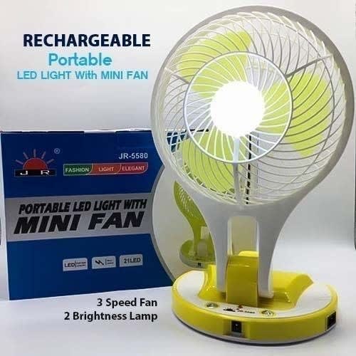 Rechargeable Mini Table Fan With Led Lights