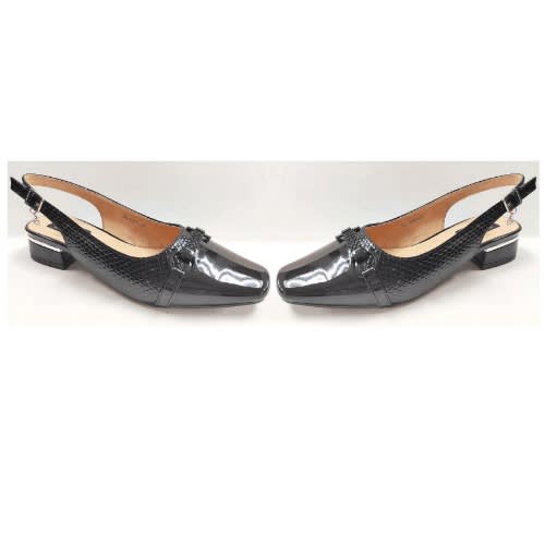 Croc Leather Sling Back Sandal