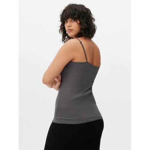 Adjustable Strap Stretch Camisole- Charcoal