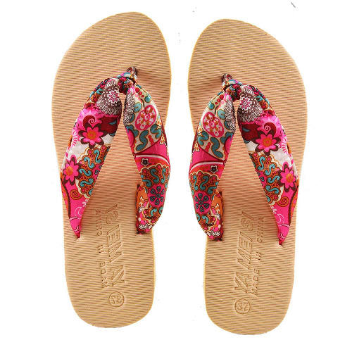 Women's Floral Footwear Slippers - Brown