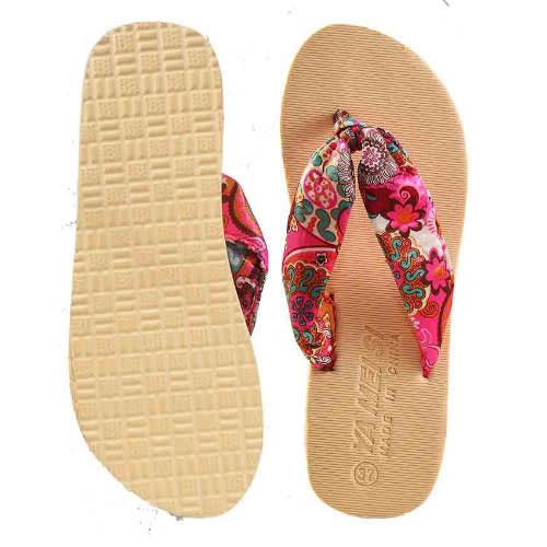 Women's Floral Footwear Slippers - Brown