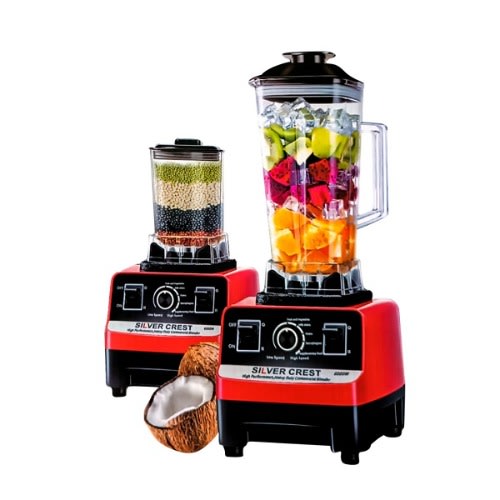 Commercial Blender With 2 Cups - 6000W - 2L Jar