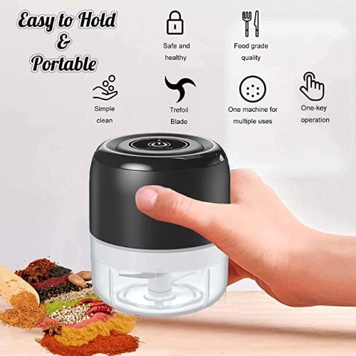 USB Rechargeable Spice Grinder With Stainless Steel Blades
