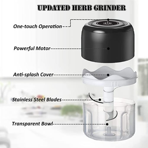 USB Rechargeable Spice Grinder With Stainless Steel Blades