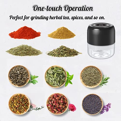 USB Rechargeable Spice Grinder With Stainless Steel Blades