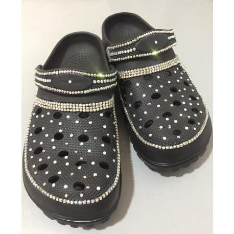 Rhinestone Clogs - Black