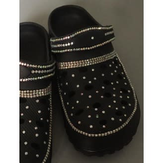 Rhinestone Clogs - Black
